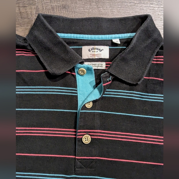 Calloway Golf Sport Men's Black Striped Golf Polo Shirt Size XXL - Picture 4 of 10